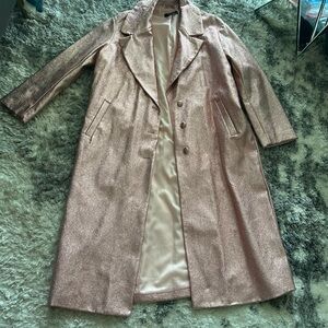 AKIRA Shimmering Pink Trench Coat